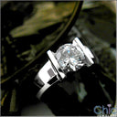 Solitaire 1.5 Round Channel Set in Wide Cubic Zirconia Cz Ring