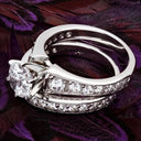 Cubic Zirconia Matching Engagement Ring Curved Band