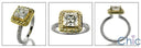Estate 1. Ct Princess Two Tone Halo Cubic Zirconia Cz Ring