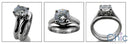 Matching Set 1.75 TCW Round Center Flush Wedding Cubic Zirconia Cz Ring