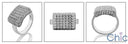 Fine Jewelry Square top pave set Cubic Zirconia Cz Ring