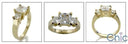 1.75 Carat Princess Cubic Zirconia 3 Stone Ring Prong Set 14K Yellow Gold