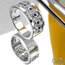 Wedding 2.22 TCWRound Sapphire Bezel Ct Diamond Channel Set Cubic Zirconia CZ Band