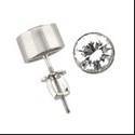 1 Ct Round Bezel Set Screw Back Cubic Zirconia CZ Earrings