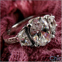 Oval and Half Moon  Cubic Zirconia Ring