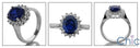 Estate 3 Ct Oval Sapphire Royal Halo Cubic Zirconia Cz Ring