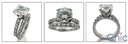 Matching Set 2.25 Round Center Eternity Cubic Zirconia Cz Ring