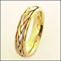 Mens Tri Color Braided Wedding Band