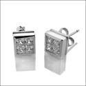 1 Ct Invisible Set Princess Cubic Zirconia CZ Earrings