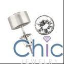 1 Ct Round Bezel Set Screw Back Cubic Zirconia CZ Earrings