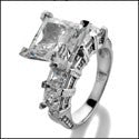 Engagement 2 Ct Princess Pave Ct Prong Cubic Zirconia Cz Ring