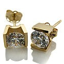 Round 2 Ct Channel Set Cubic Zirconia CZ Earrings