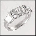Wedding 1 Ct Baguette Ct round Channel Cubic Zirconia CZ Band 