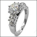 Engagement Brilliant 2 Ct Center Cubic Zirconia Cz Ring