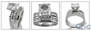 Matching Set 2.5 Radiant Cushion Center Channel Set Princess Cubic Zirconia Cz Ring