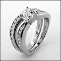 Matching Set .60 Center Round Channel Cubic Zirconia Cz Ring
