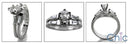 Matching Set 0.5 Pear Center Curved Channel Cubic Zirconia Cz Ring