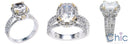 Engagement 3 Ct Radiant Cushion Two Tone Cubic Zirconia Cz Ring