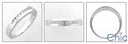 Narrow Channel Cubic Zirconia Wedding Band .30 Carat Total Round CZ 14K White Gold