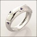 Wedding Round small sapphires in Triangles Cubic Zirconia CZ Band