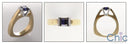 Cubic Zirconia Sapphire 0.60 Carat Princess channel Euro Style Two Tone 14K Gold Ring