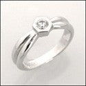 Solitaire 0.20 Round Bezel Cubic Zirconia Cz Ring