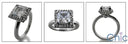 Engagement Princess 1.25 Center Halo No Cubic Zirconia Cz Ring