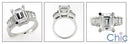 HIgh Quality Cubic Zirconia Emerald Cut 3 Carat Channel Baguettes Ring 14K White Gold
