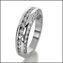 Wedding 1.25 TCW Round Stoone Half Way in Channel Cubic Zirconia CZ Band