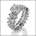 Eternity 1.25 Round Center Eternity Cubic Zirconia Cz Ring
