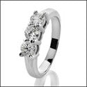 3 Stone .9 TCW 3 Round Share prong Cubic Zirconia Cz Ring