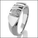 Mens TCW .60 Princess in Channel Cubic Zirconia CZ Wedding Band