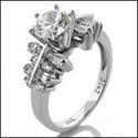 Engagement Round 1 Ct Center Tiffany Prongs Cubic Zirconia Cz Ring