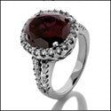 Estate 5 Ct Oval Ruby Cubic Zirconia Cz Ring