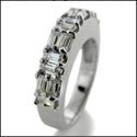 Wedding 1.5 TCW Baguettes in Prongs Cubic Zirconia CZ Band 