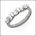 Wedding 5 Round in Channel Cubic Zirconia CZ Band 