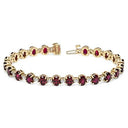 Oval Ruby and Diaond CZ Tennis Bracelet