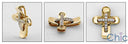 Cubic Zirconia Cz .25 TCW Two Tone Gold Cross Pendant
