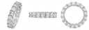 5 Carat Total Asscher Cut Cubic Zirconia U Shape Eternity Band in 14K White Gold .30 Each Stone