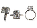 5 Carat Radiant Cut Highest Quality Cubic Zirconia Engagement ring 14 K White gold