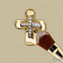 Cubic Zirconia Cz .25 TCW Two Tone Gold Cross Pendant
