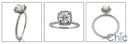 Engagement .75 Cushion Center Cubic Zirconia Micro Pave Thin Band Ring 14K Gold
