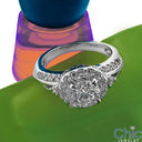 Anniversary 1 Ct Round Center Halo Pave Cubic Zirconia Cz Ring