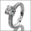 Eternity 1.5 Ct . Round Brilliant 4 Prong Eternity Pave Shank Cubic Zirconia Cz Ring