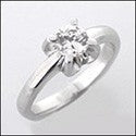 Solitaire 1 Ct Brilliant Round Euro Shank Cubic Zirconia Cz Ring