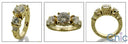 Estate Round Stone18K Gold Engraved Shank Cubic Zirconia Cz Ring