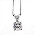 Cubic Zirconia Cz Solitaire 1 Ct Round Pendant