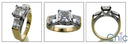 3 Stone Princess 1.t Ct Two tone Cubic Zirconia Cz Ring