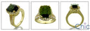 Estate Emerald Radiant Cushion Yellow Gold Cubic Zirconia Cz Ring