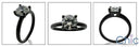 Solitaire 1.25 Round Cubic Zirconia Engagement Black Rhodium Gold Ring